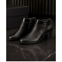 Botine dama negre din piele naturala box cu toc gros si fermoar lateral MV4NBOX